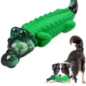 Aleath Dog Toys Indestructible Dog Chew Toys for Aggressive Chewers / Safe Durable Interactive Dog Toys/Durable Dog Toys for Medium Large Boredom Dogs – Toothbrush Dental Care