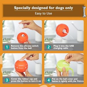 Activated Automatic Rolling Ball Toys for/Small/Medium/Large Dogs,USB Rechargeable