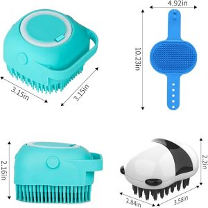 3PCS Dog Bath Brush | Dog Shampoo Brush | Dog Scrubber for Bath